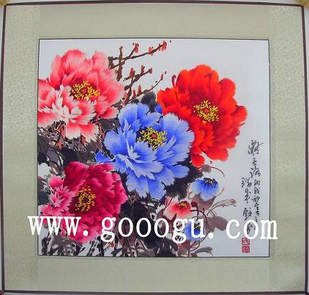 牡丹富貴蘇繡，蘇州刺繡牡丹畫，鎮(zhèn)湖蘇繡廠