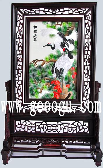 刺繡，雙面繡，手工刺繡，蘇州雙面繡精品，仙鶴刺繡精品