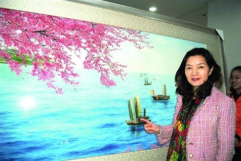 蘇繡，春早江南，蘇繡大師，蘇繡人民大會(huì)堂壁畫