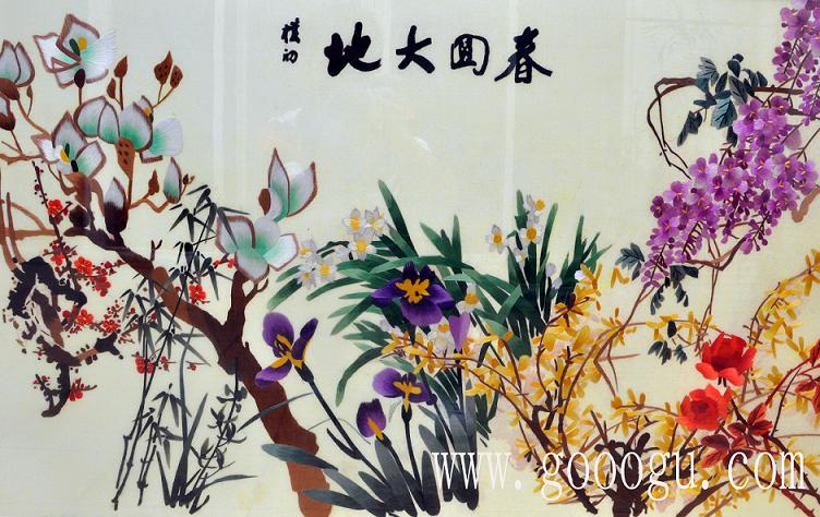春回大地、萬物復(fù)蘇精品刺繡壁畫！